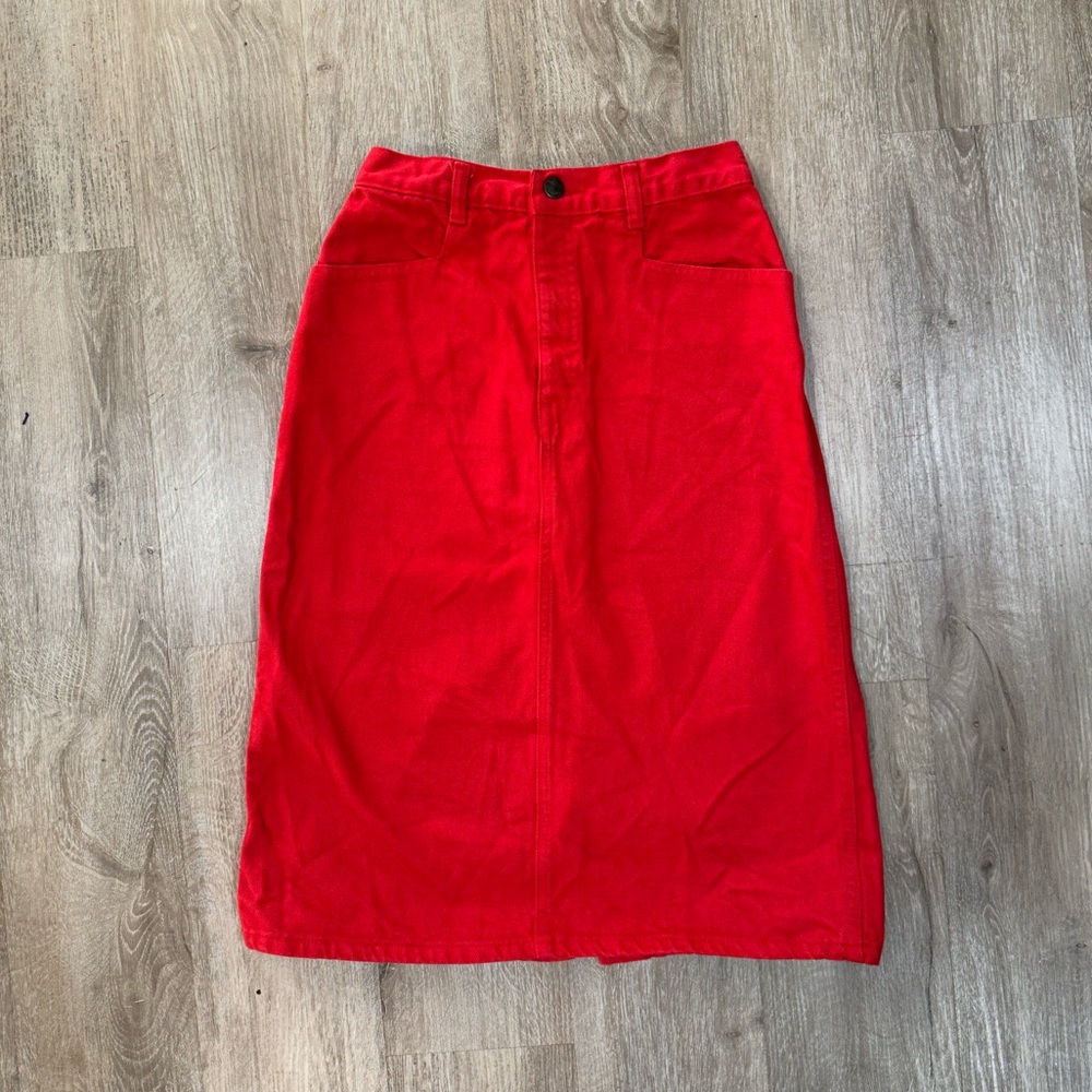 Vintage Palmettos red denim skirt